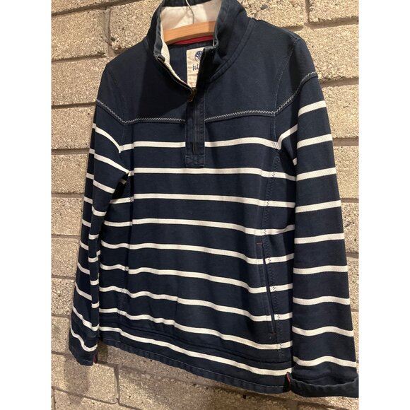 Navy Striped Fat Face The Airlie Half-Zip Sweatshirt UK10/EUR38/USA6 100% Sustai - Picture 2 of 12